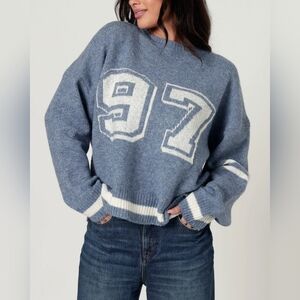 VINTAGE 97 RAGLAN SWEATER IN ANTIQUE BLUE